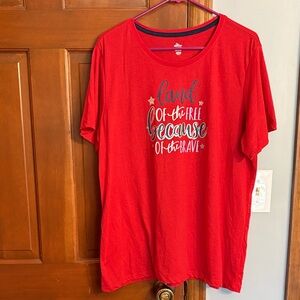 Vibrant Red Women’s Patriotic Tee